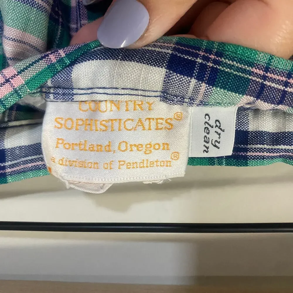Pendleton Country Sophisticates Checked Plaid Vintage A-Line Midi Skirt Sz 6-8*